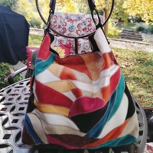 Lucky Brand Sunrise Sunset Patchwork Hobo
